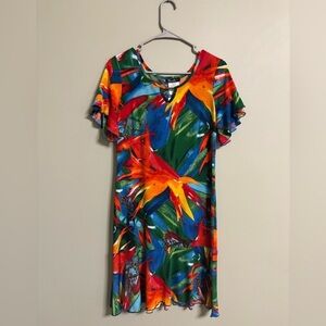 Bali Hawaiian Tropical Floral Dress Size 6 Resort Wear Maximalist Bold New